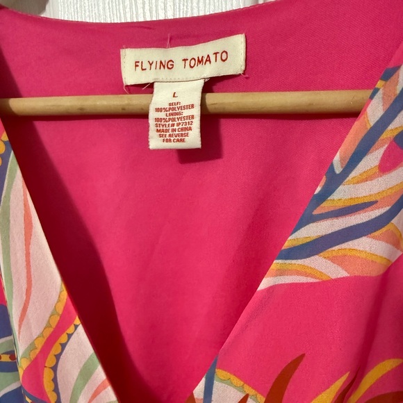 Flying Tomato Pink Tropical Print Romper - Picture 2 of 3